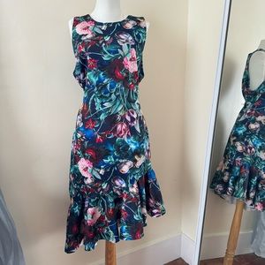 Alexia Admor Floral Asymmetrical Ruffle Dress